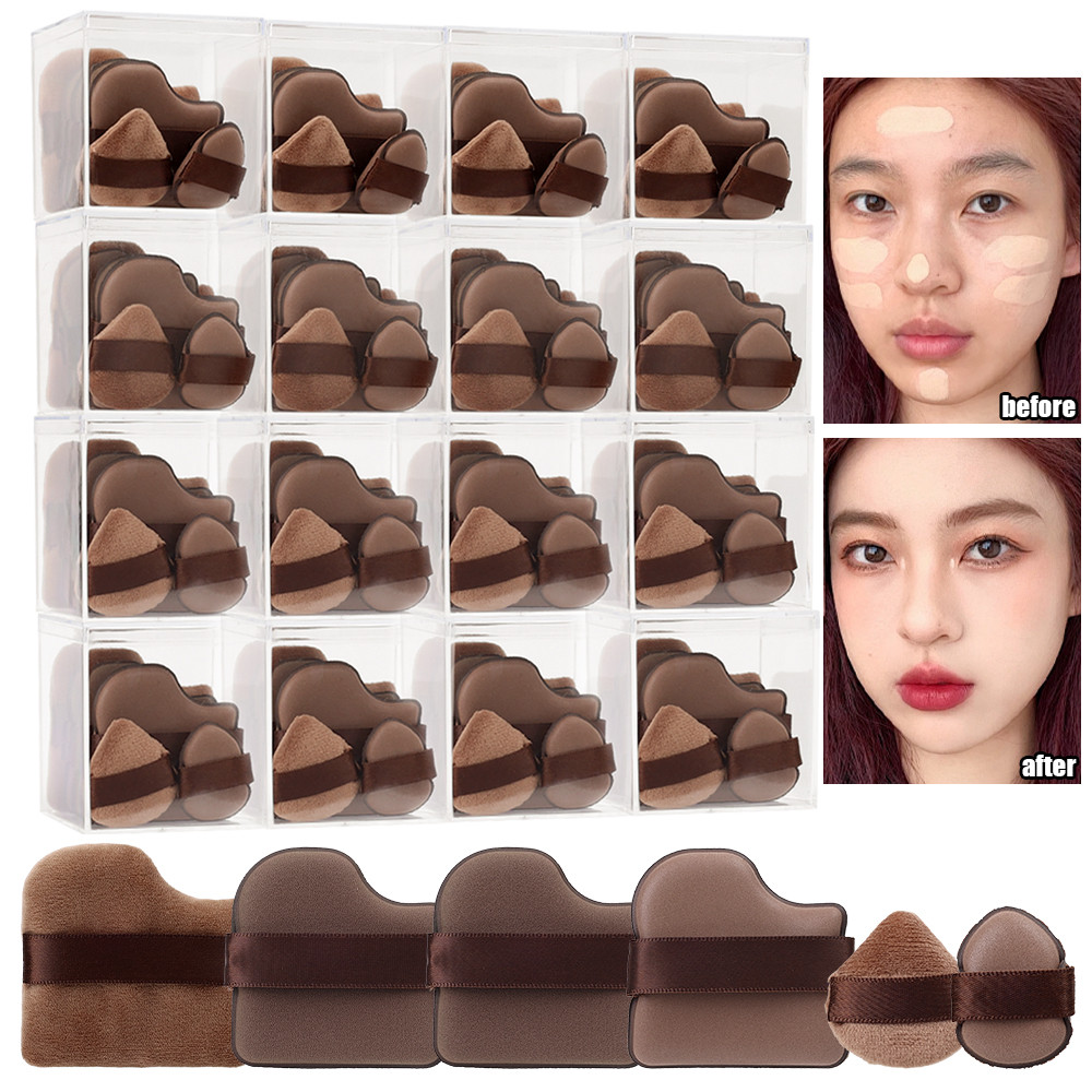 พัฟแป้ง 6 ชิ้น - นุ่มพิเศษ รูปทรงผสม - ฟองน้ําแต่งหน้า - เครื่องมือเครื่องปั่นความงาม - สําหรับทาบีบีครีม, ครีมเหลว, แป้งฝุ่นแรเงา - Make Up Tools