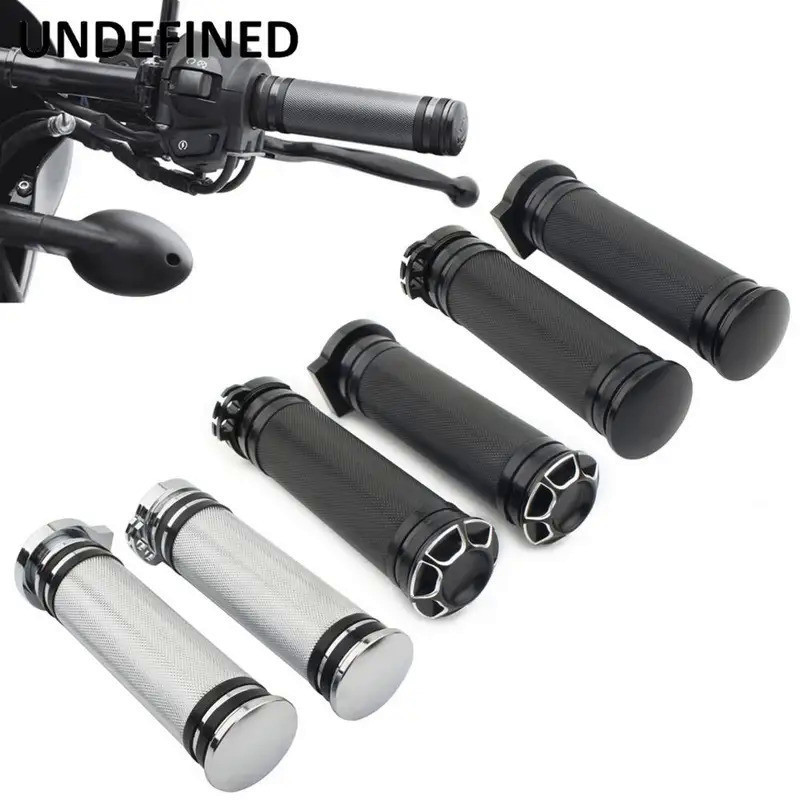 NU 22Mm 7/8 ''Handlebar Grips มือจับรถจักรยานยนต์สีดำ CNC สำหรับ Harley Street 750 500 XG500 XG750 2