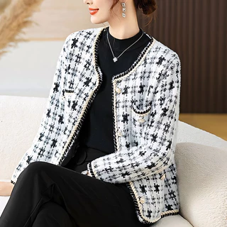 SuySuy พร้อมส่ง เสื้อคลุม แขนยาว คอกลม ลายสก๊อต กระเป๋าใช้งานได้จริง ผ้าไหมพรมนุ่มมาก แฟชั่นฤดูหนาว