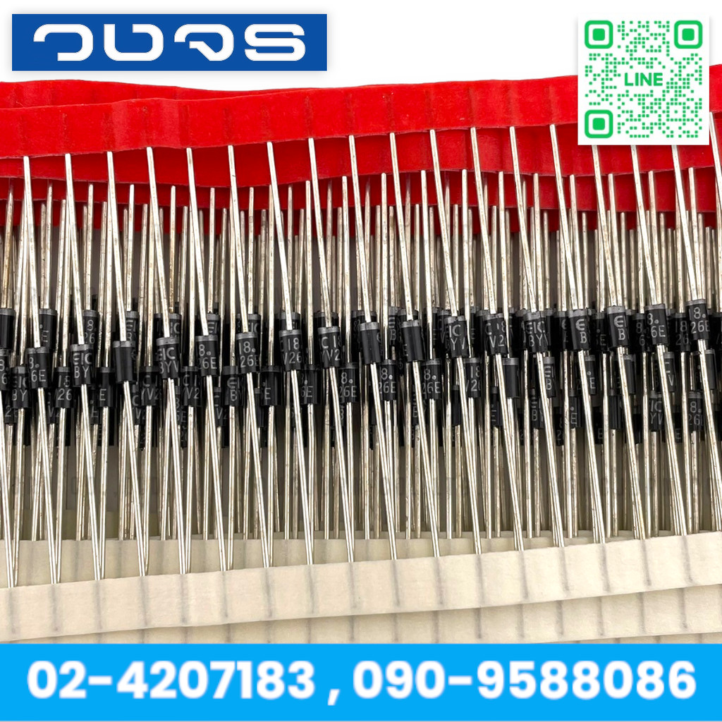 (10ชิ้น) BYV26E Very Fast Soft-Recovery Avalanche Rectifier Diode ไดโอด 1A 1000V