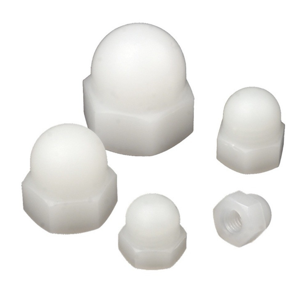 [BY-TH-W] M3M4M5M6M8M10M12 Hexagon Domed Cap Nut Nylon Plastic /หัวน็อต หมวก ไนลอน พลาสติก ตัวเมีย เกลียวมิล