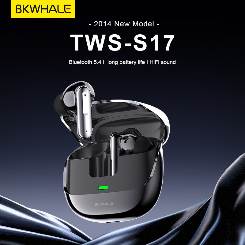 Bkwhaletws S17 หูฟังบลูทูธ -48dB ตัดเสียงรบกวนชุดหูฟังกีฬา 360° Spatial Sound เบสที่ดี