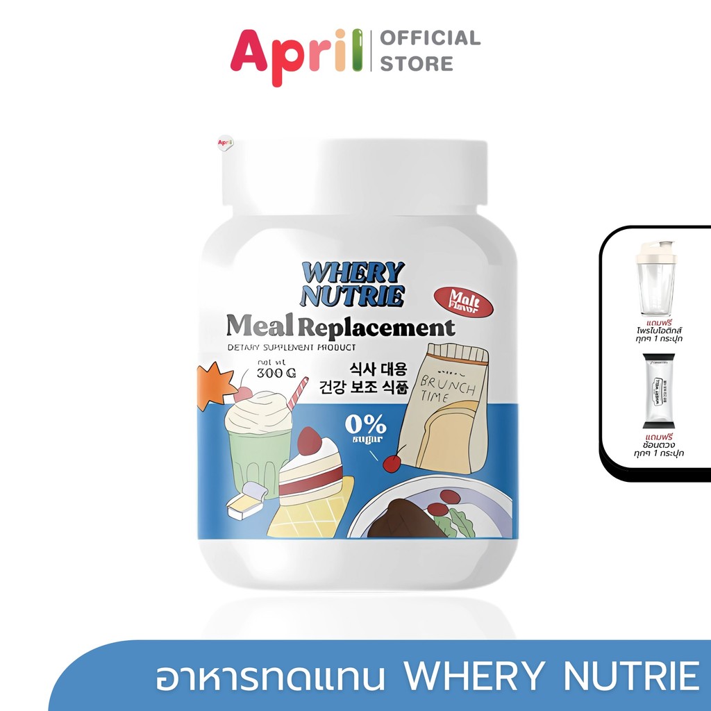 มีลมีล WHERY NUTRIE Meal Replacement โปร ผงทดแทนมื้ออาหาร สารอาหารครบ 5 หมู่ครบถ้วน อิ่มท้องให้ใยอาหาร