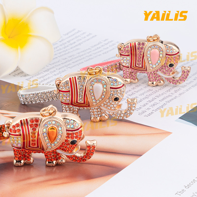 YAiLiS พวงกุญแจ กุญแจช้าง พวงกุญแจรถ กุญแจคริสตัล ของฝาก ของขวัญ