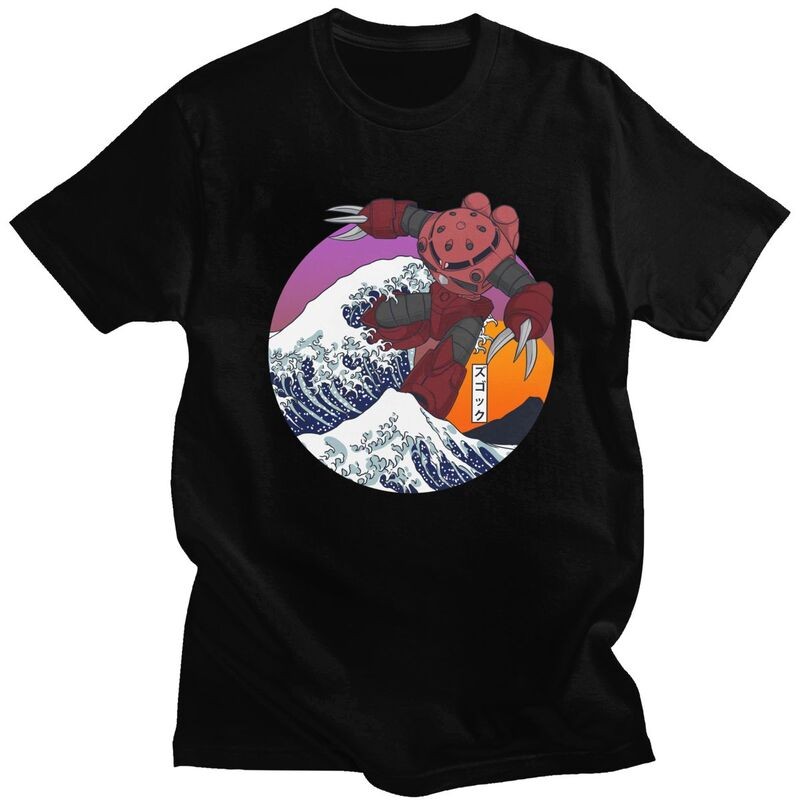 Zgok Of Kanagawa Gundam T เสื้อผู้ชายผ้าฝ้ายเสื้อยืดแฟชั่น Tees แขนสั้นญี่ปุ่นอะนิเมะ Mech หุ่นยนต์ม