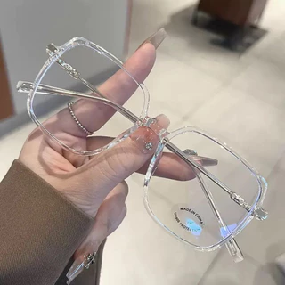 👓แว่นสายตาสั้น👓 -50~550° แว่นป้องกันแสงสีฟ้า กรอบขนาดใหญ่ แว่นตาแฟชั่นสไตล์เกาหลี 045