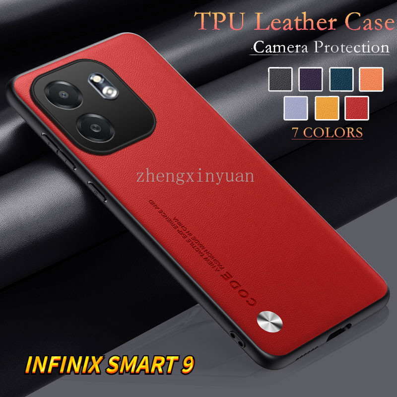 Infinix Smart 9 4G 5G 2024 กรณีซิลิโคนอ่อนนุ่มหนังธรรมดาเคสป้องกันสําหรับ InfinixSmart9 Smart9 ป้องกันปกหลัง