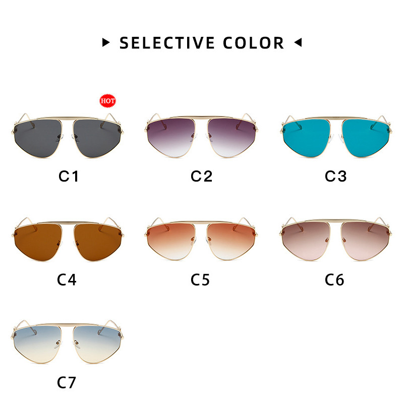 โลหะหรูหราแว่นกันแดดกรอบใหญ่สุภาพสตรีการออกแบบแบรนด์ไล่โทนสีสี่เหลี่ยมผืนผ้าซันอายกลาสกลางแจ้งการเดินทางวันหยุดสบายๆ - รูปที่ 2