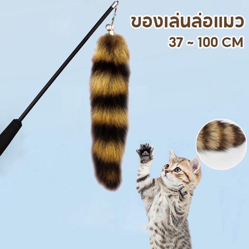 😻ของเล่นล่อแมว องเล่นก้านยาว ขยายได้ หาง ของเล่นแมว สําหรับแมว