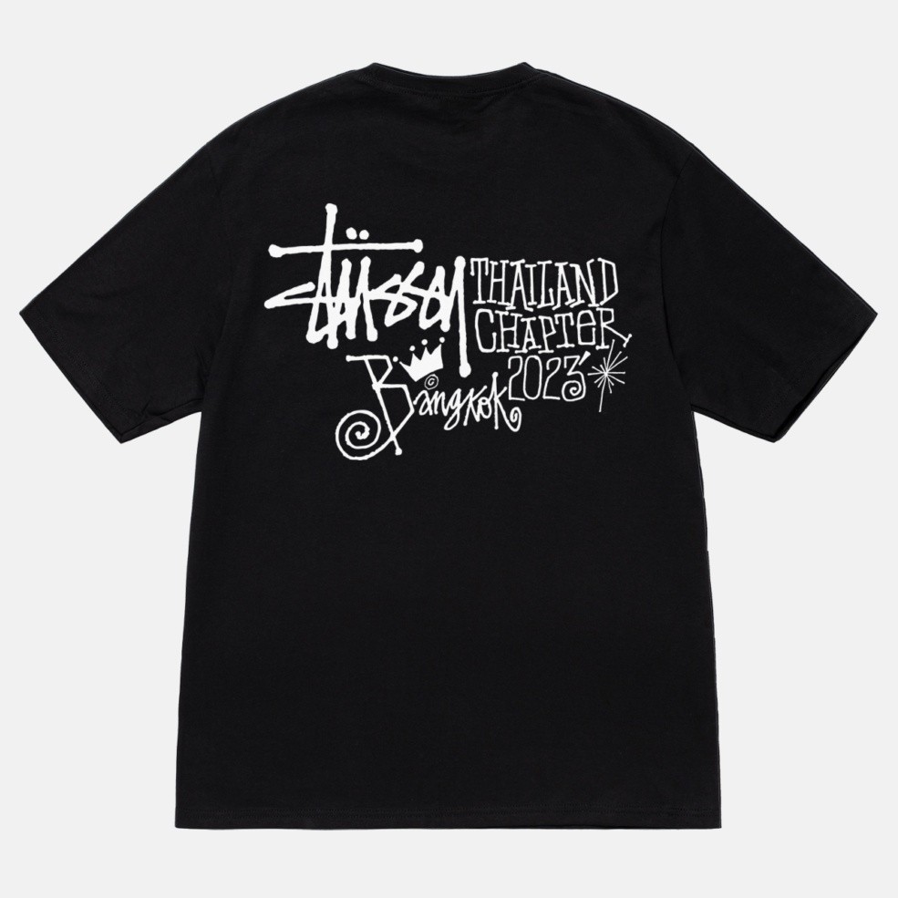 NEW ขายปีใหม่เสื้อยืดคอตตอน Stussy Bangkok สำหรับผู้ชายและผู้หญิง, เสื้อยืดสตรีทเทรนด์แฟชั่นเสื้อยืดยอดนิยมขนาดใหญ่S-5XL