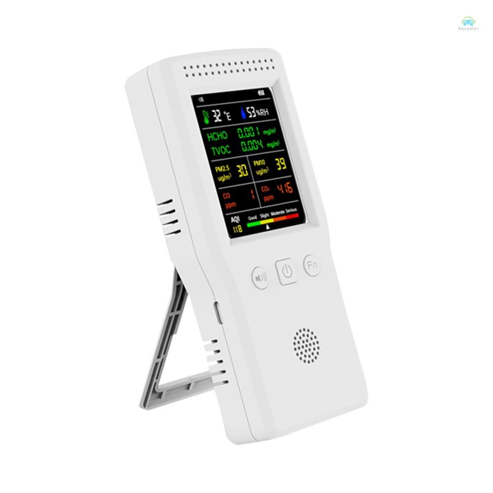 Yb1 Air คุณภาพ DetectorHandheld แบบพกพา Air คุณภาพเครื่องตรวจจับ 9 In 1 อุณหภูมิความชื้น PM2.5 PM10 HCHO TVOC CO CO2 AQI มัลติฟังก์ชั่ Air คุณภาพเครื่องตรวจจับสี LCD wi