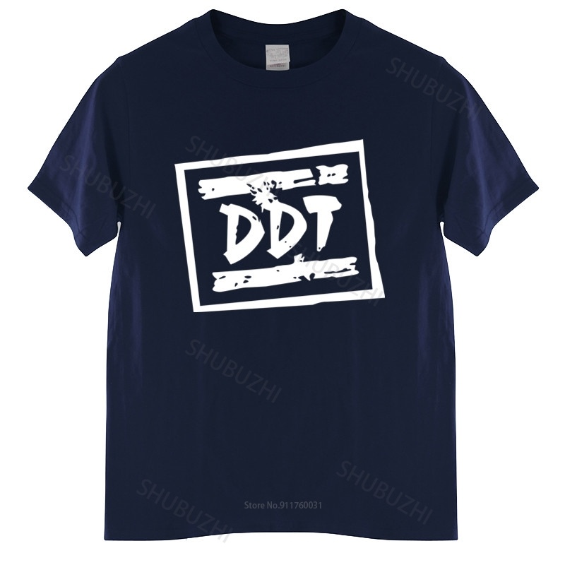 ผ้าฝ้าย Tshirt ผู้ชายลูกเรือคอ Tops DDT Tee รัสเซียโลโก้ Merchandise ผู้ชาย T เสื้อขนาดใหญ่ Homme เส
