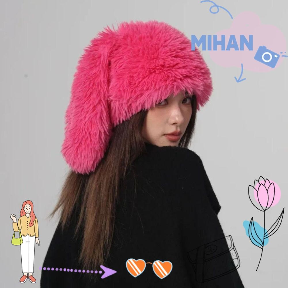 Mh หมวกหูกระต่ายยาว, หมวกหูกระต่าย Beanies หมวก, กระต่ายน่ารัก Photo Props หมวกฤดูหนาวหญิง