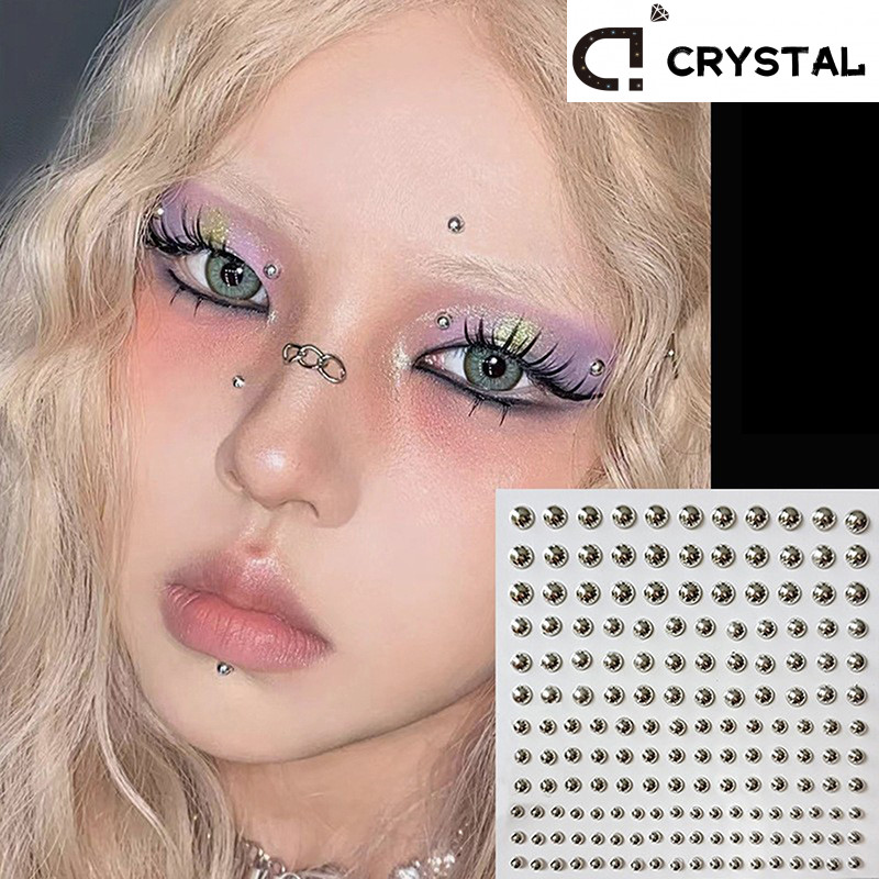 180pcs Non Piercing Face สติกเกอร์ Selfกาวนํามาใช้ใหม่ปลอมคิ้วจมูกแหวน Body Belly ปุ่มเครื่องประดับ