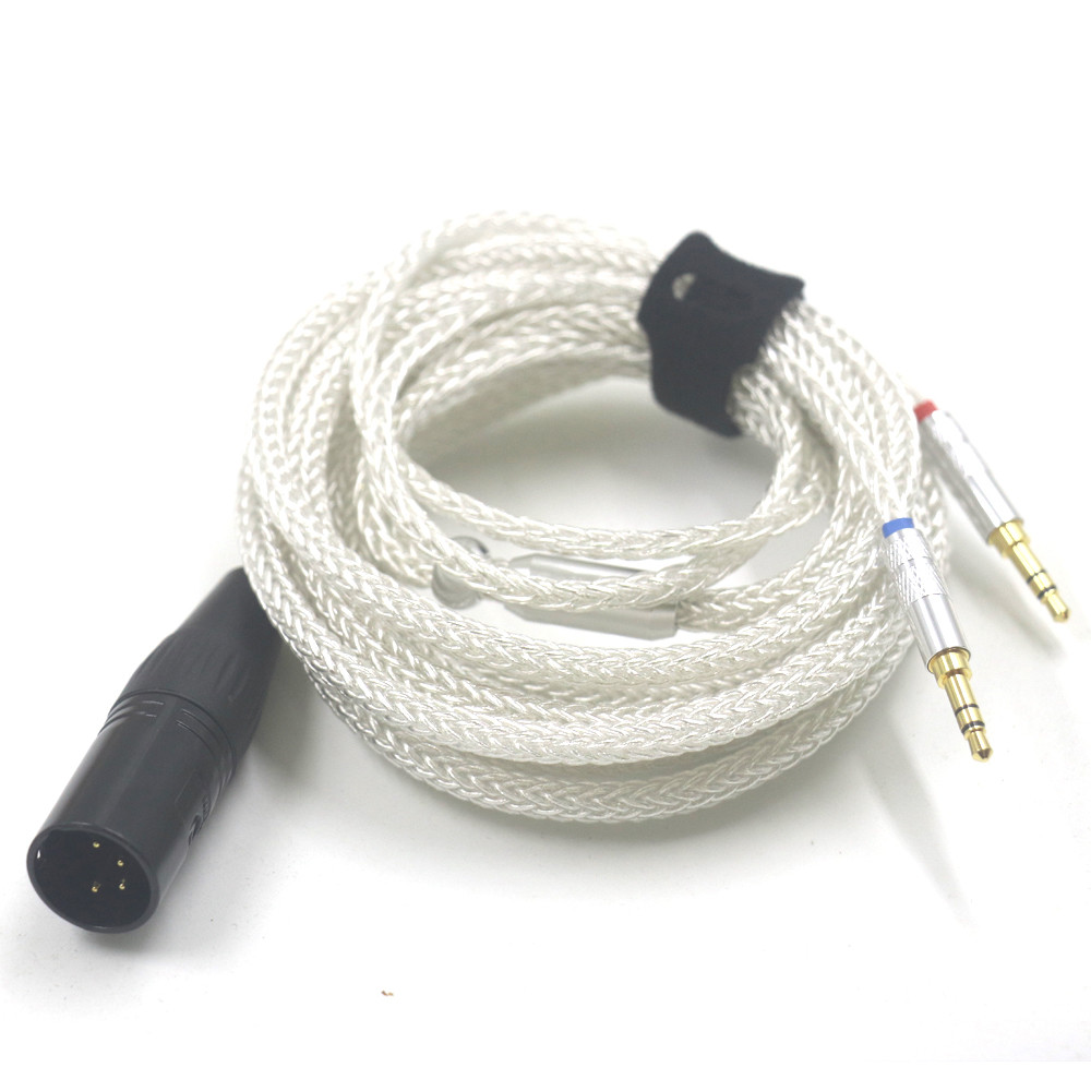 16 แกน OCC Pure Silver 2x 3.5 มม.หูฟังอัพเกรดสําหรับ Hifiman Arya HE1000se HE6se HE4xx Denon AH-D720