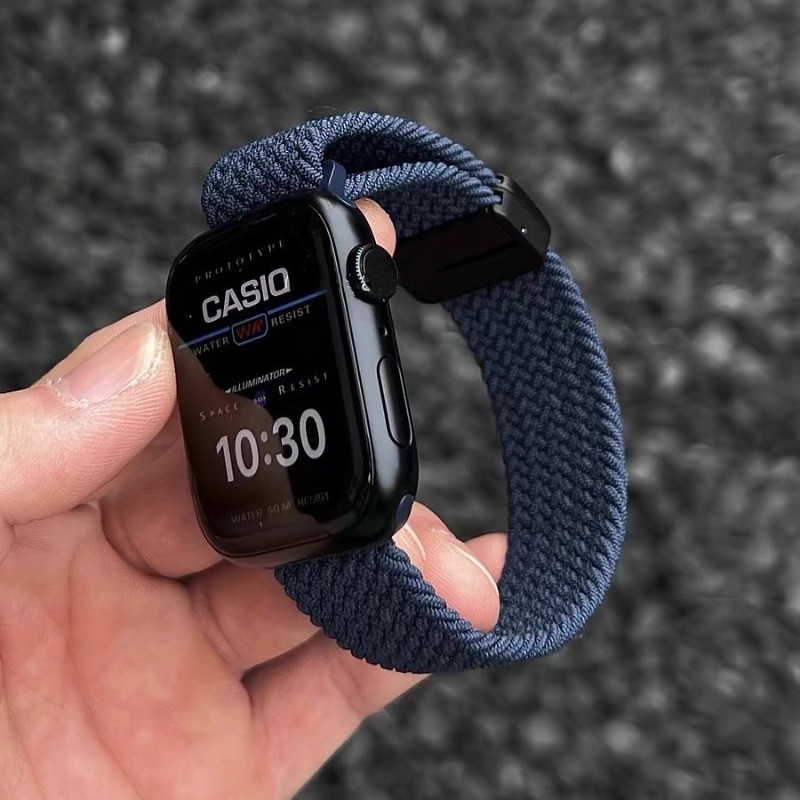 สายไนลอนหัวเข็มขัดแม่เหล็ก สําหรับ Apple Watch 38/40/41/42/44/45/46/49 มม. ซีรีส์ 2/3/5/6/7/8/9/10