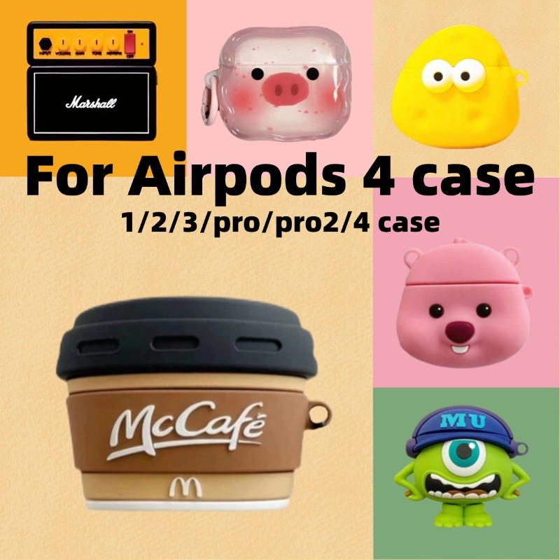 สําหรับ AirPods 4 กรณี/AirPods pro/Pro2 กรณี 1/2/3 การ์ตูนสําหรับ AirPods Pro2/4 สําหรับ inPods 12/Gen 2 /3gen กรณี tpu ซิลิโคนอ่อนนุ่ม drop กันกระแทกหูฟังกรณี