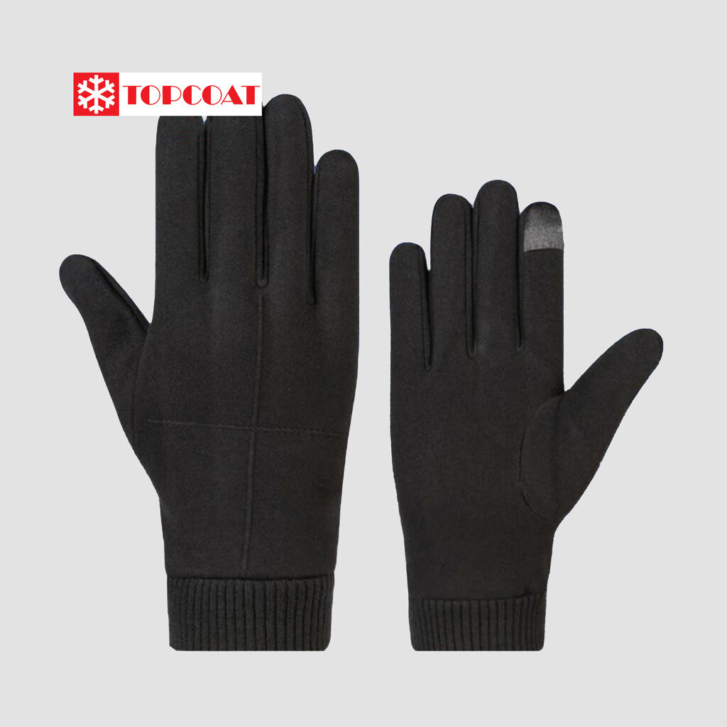 TOPCOAT ถุงมือกันหนาวบุขนกำมะหยี่สำหรับผู้ชาย สามารถทัชสกรีนได้ (1 คู่) Freesize