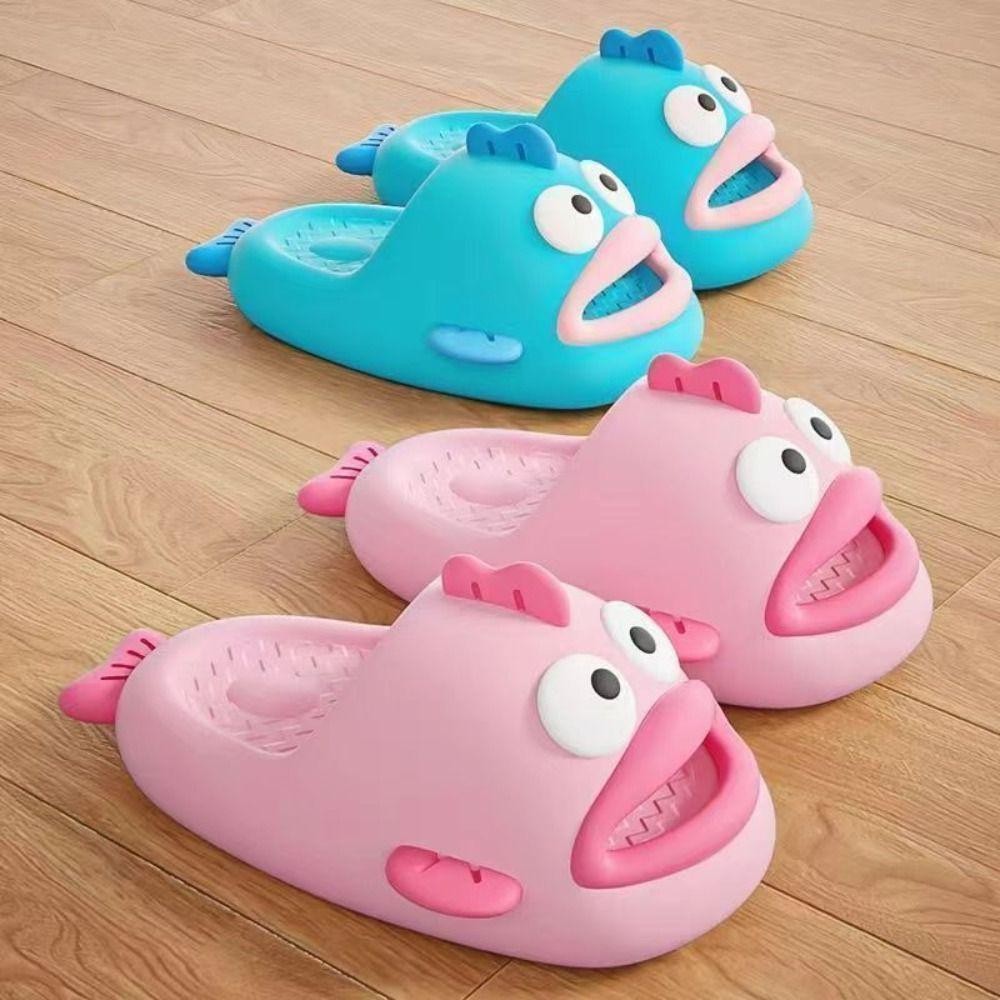 Jarrediw สวมใส่ด้านนอกรองเท้า, Ugly ปลาแพลตฟอร์มหนา Soled รองเท้าแตะ, Basic Anti Slip รองเท้า PVC Hangyodon รองเท้าแตะผู้หญิงห้องน้ํา