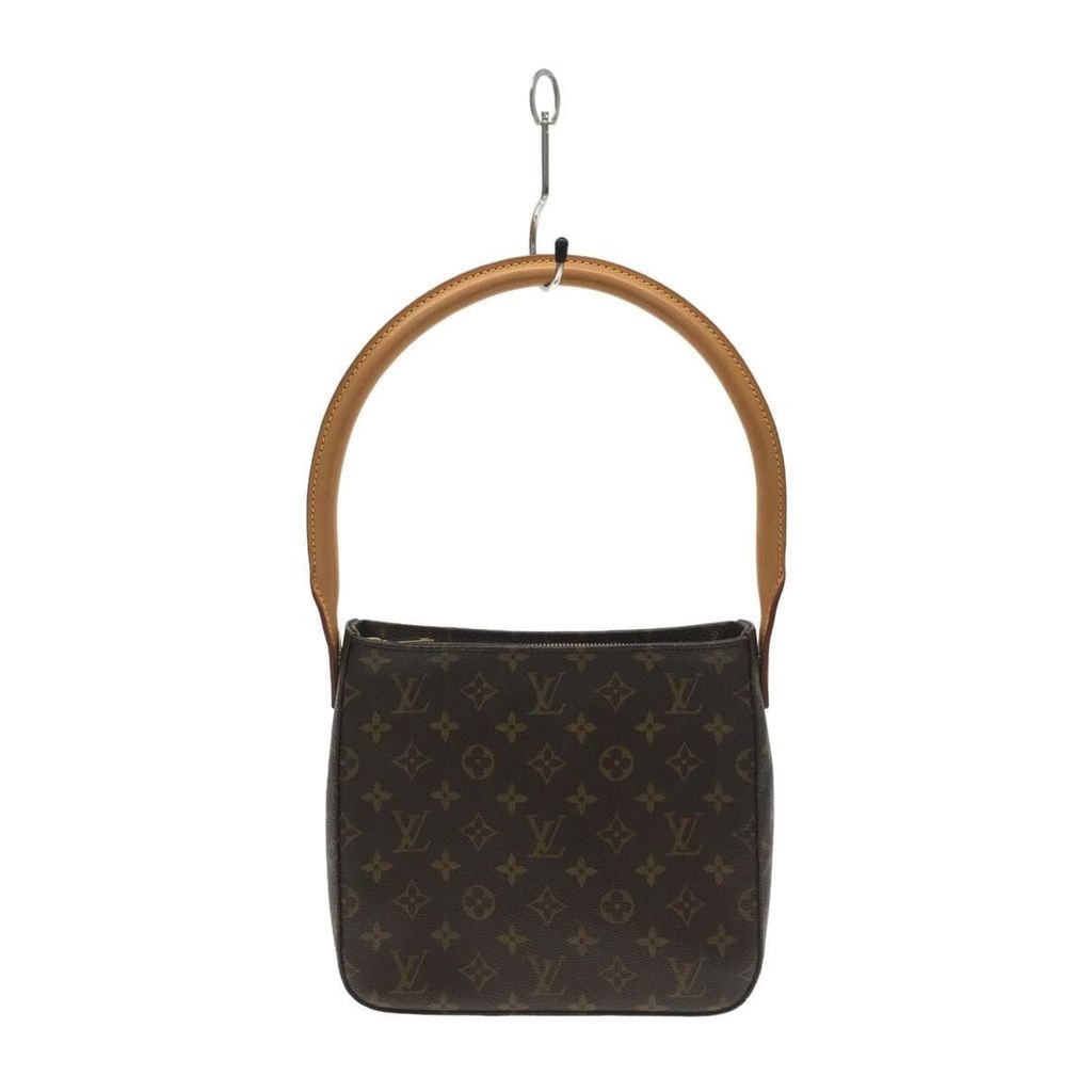 Louis VUITTON Tote Bag Monogram Looping MM สีน้ําตาล PVC มีลวดลายทั้งหมดโดยตรงจากญี่ปุ่นมือสอง
