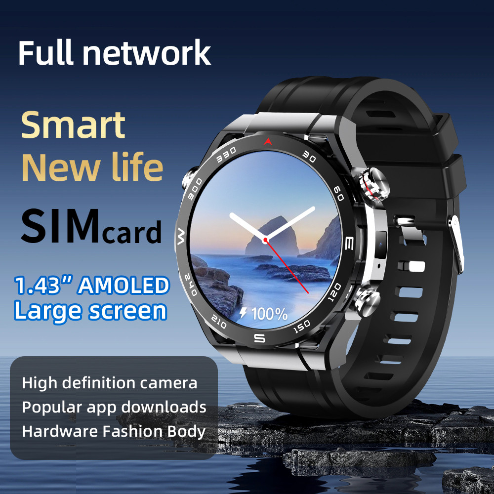 4g Android สมาร์ทวอท์ชซิมการ์ด WiFi กล้อง A5 Pro โทรศัพท์สมาร์ทนาฬิกา AMOLED หน้าจอรอบ VQLC
