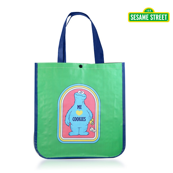 SST6-กระเป๋ากระสอบสาน PP : Sesame Street SST-E PP Woven Tote Bag (SST6E PPWB.MC-GN-BL36) MC-W36xH41xS16.5 cm.