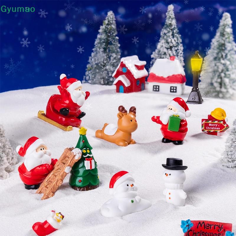 [Gyu] น่ารัก Snowman Santa Claus เครื่องประดับตกแต่งคริสต์มาส Creative DIY เดสก์ท็อปเครื่องประดับขนาดเล็ก Miniature Figurines Xmas ของขวัญ