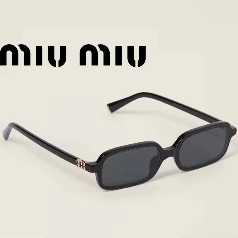 ขายร้อน Miu Vintage Square Small Face Y2K Square ผู้หญิงผู้ชาย Anti UV400 แว่นตา Miu พรีเมี่ยม