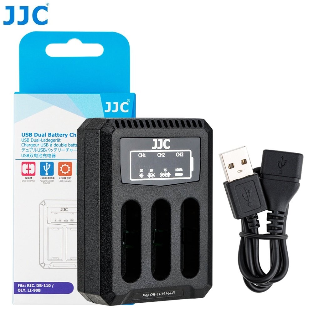 JJC Ricoh Camera Battery Charger for DB-110 of Ricoh GR IIIx GR III GR3x GR3 GRIIIx GRIII G900 WG-6
