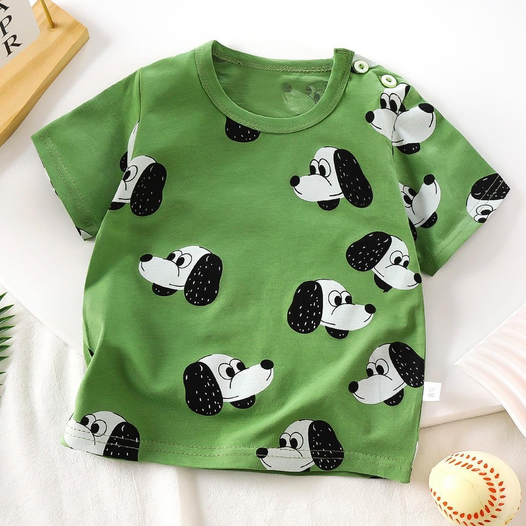 พร้อมส่ง-เสือยืดแขนสัน เสือยืดคอกลม เสือยืดเด็ก ผู้ชาย ผ้า cotton พิมพ์ลายเท่ๆ ไซส์：80-120cm“DA-O” - รูปที่ 5