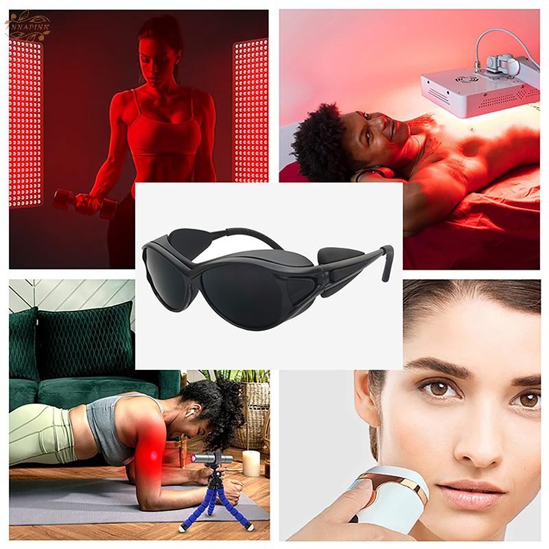 Ank แว่นตาป้องกันเลเซอร์อินฟราเรดแดง UV Blocking IPL พร้อมไฟ LED สําหรับ Tanning เลนส์ป้องกันแสง