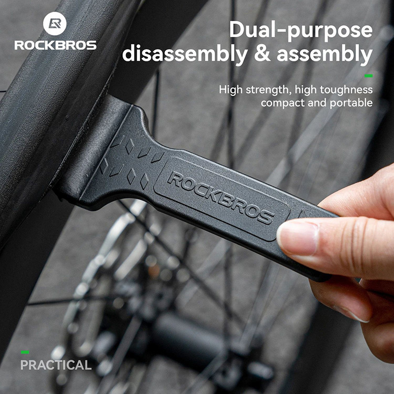 ROCKBROS จักรยาน Tire Lever มัลติฟังก์ชัน พกพาได้ ใช้สำหรับซ่อมล้อ MTB และจักรยานเสือหมอบ