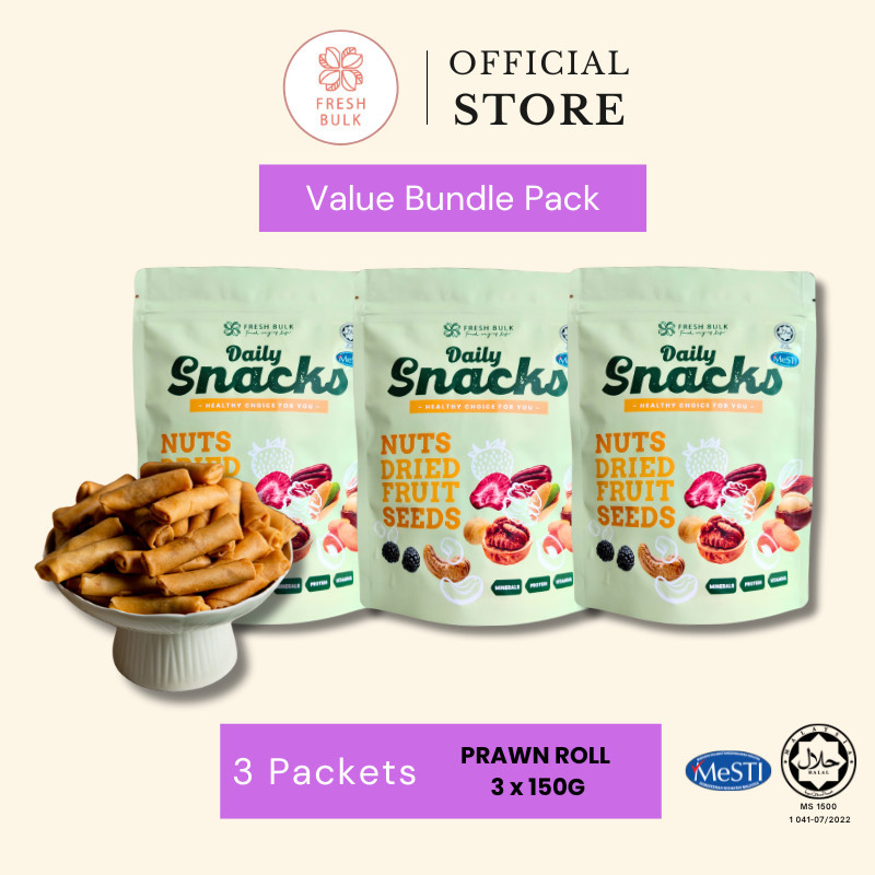 Fresh Bulk Sambal Prawn Roll BUNDLE VALUE PACK 3 x 150g / Popiah Udangas – Kulit Popiah Rang Sumal