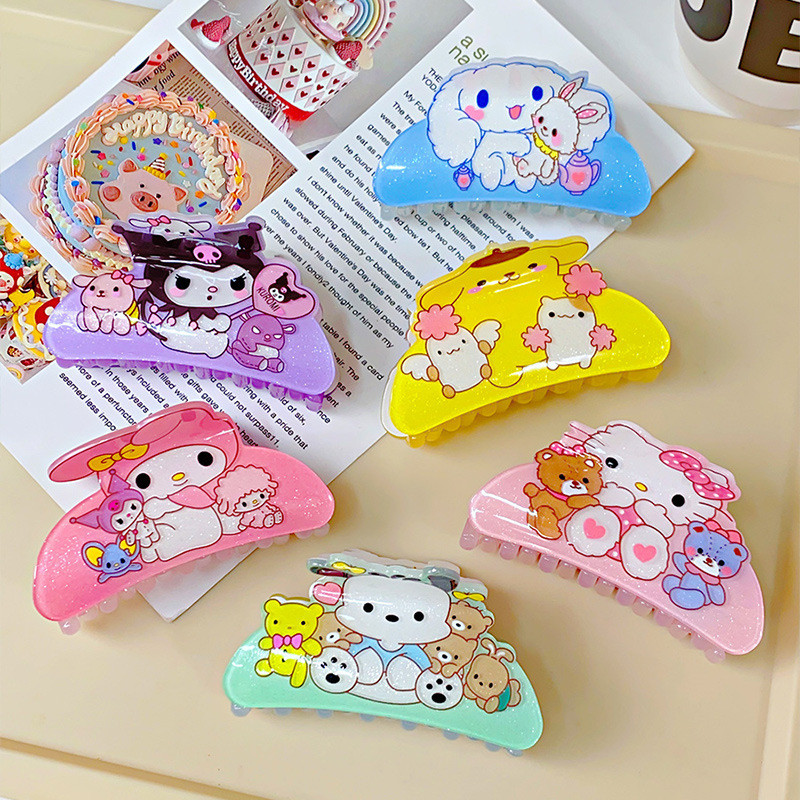 2025 Girlish Hair Claw Set: Kawaii คลิปการ์ตูนสำหรับสไตล์ Updo และ Boho Charm
