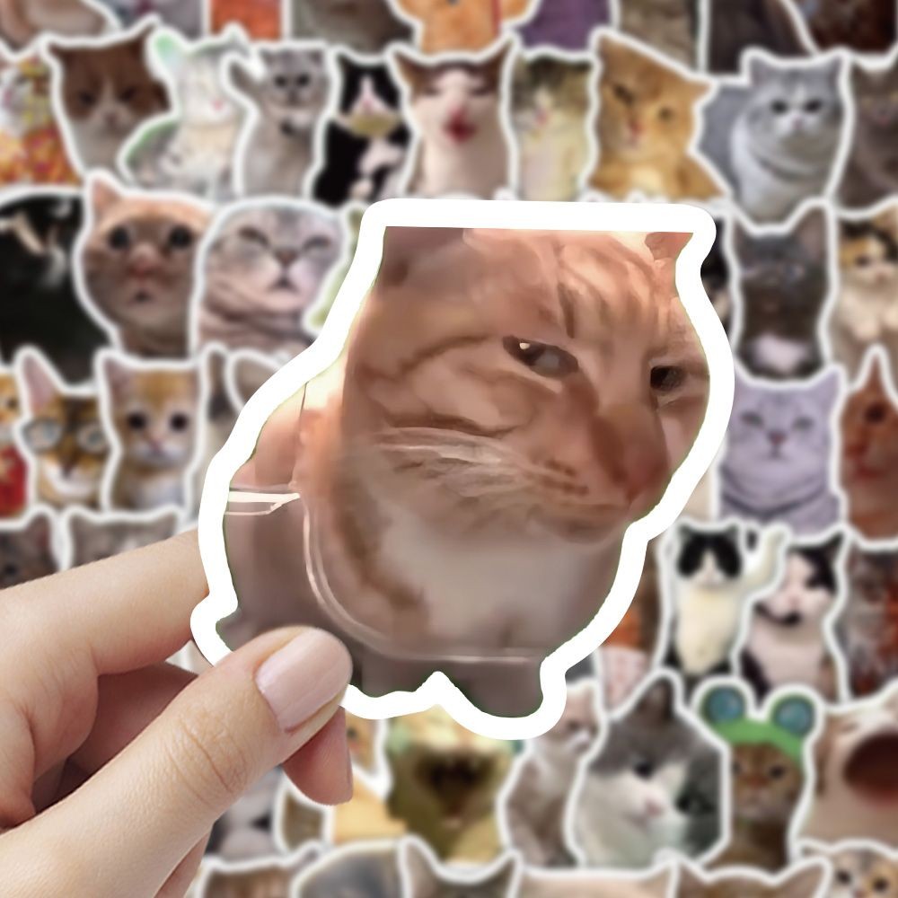 300 ชิ้น cat meme สติ๊กเกอร์แมวน่ารัก สติ๊กเกอร์ Meme20250708