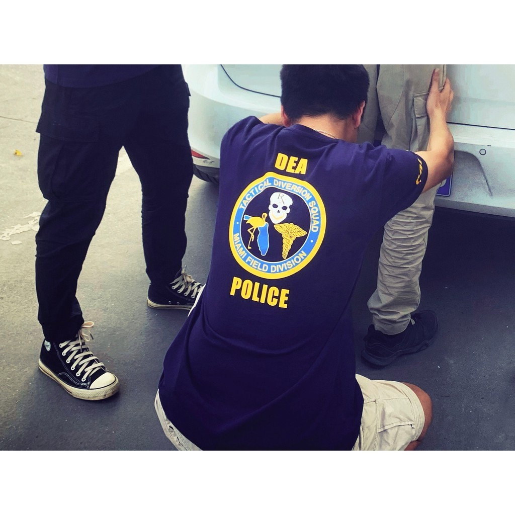 DEA MIAMI TDS Tactical Detachment Secret Service เสื้อยืดชายคอตตอน 100% สไตล์ทหาร