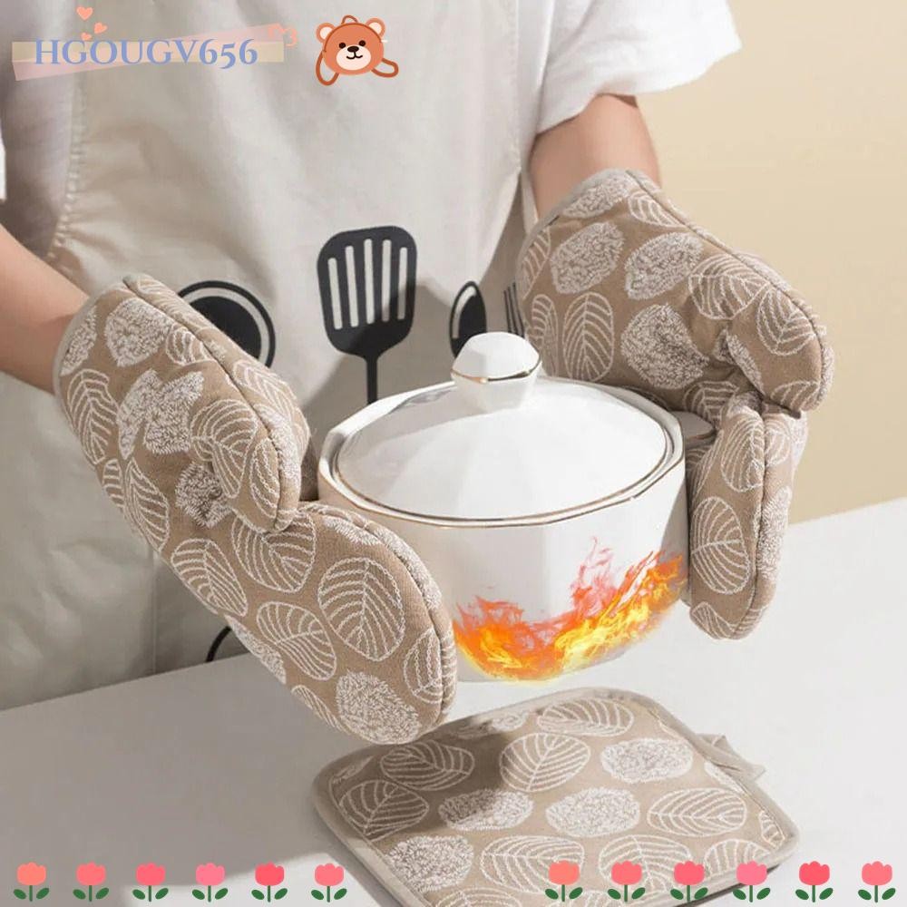 ถุงมือเตาอบ HGOUGVT, ถุงมือไมโครเวฟแบบหนาแบบพกพา, เครื่องมือห้องครัวทนความร้อนป้องกันการลวก
