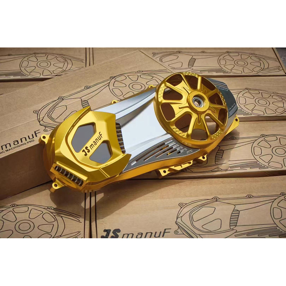 JS Manuf ชุดฝาครอบสายพาน Vespa Sprint / Primavera / S / LX ครอบสายพาน อะลูมิเนียม CNC