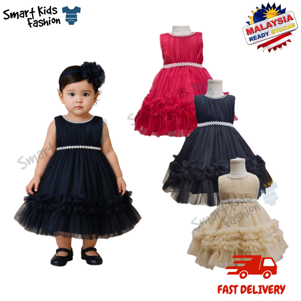 (3M- -4Y)Elegant Bayi Kenduri Gaun / Birthday Party Gaun / EXCLUSIVE BABY PARTY DRESS GAUN BABY WEDD