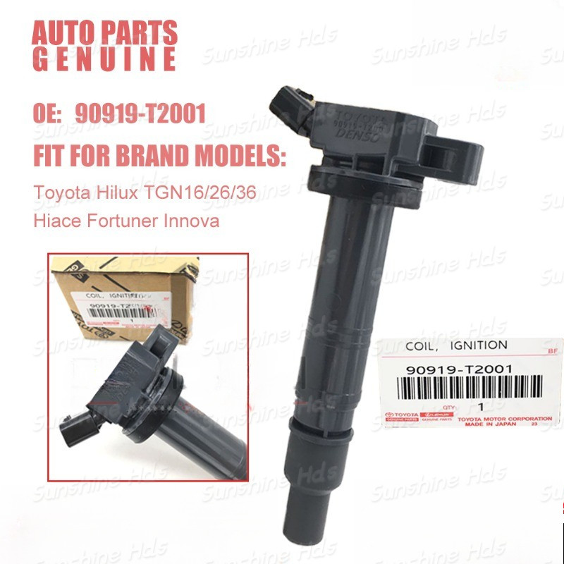 คอยล์จุดระเบิด 90919-T2001 สําหรับ Toyota Hilux TGN16/26/36 Hiace Fortuner Innova 90919 T2001