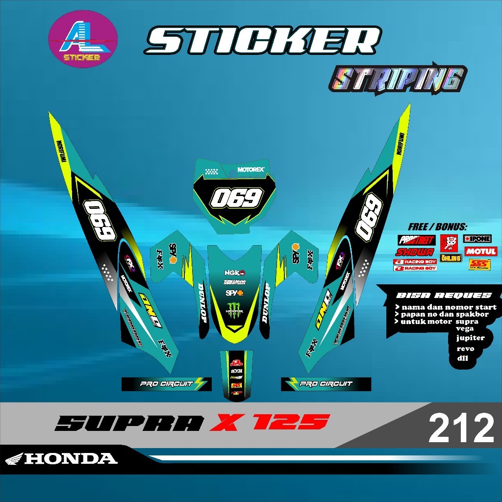 สติ๊กเกอร์ Rbt Supra X 125 Semi Full Body รถจักรยานยนต์ Rbt Bebek Modif Supermoto Yz Crf Klx Kx Ktm 