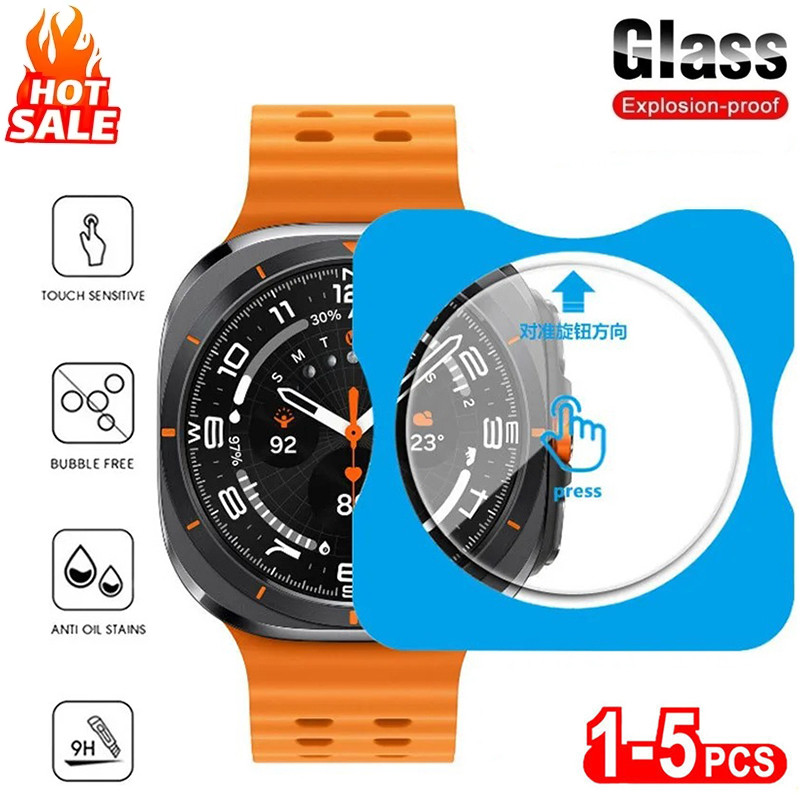 1-5PCS ติดตั้งง่ายฟิล์มกระจกนิรภัยสําหรับ Samsung Galaxy Watch 8/7 40 มม.44 มม.นาฬิกา 8 คลาสสิก 46 มม.ป้องกันหน้าจอ Premium Anti-Scratch One-Click Quick Fit