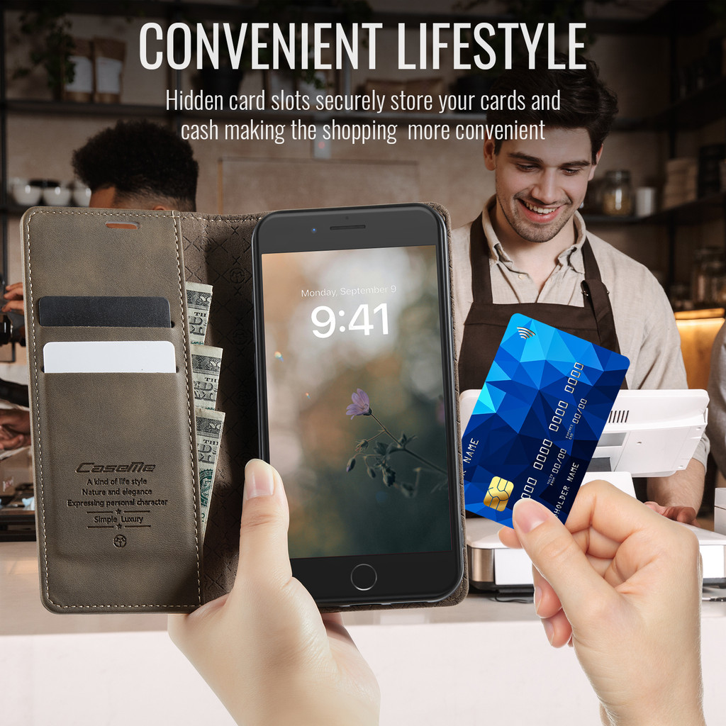 เคสโทรศัพท์สําหรับIphone 6 6s 7 8 Plus Se 2020 Se3 Xs Max XR 11 Pro Max CaseMeหนังพลิกปลอกกระเป๋าสตางค์แม่เหล็กฝาครอบด้านหน้า - รูปที่ 3