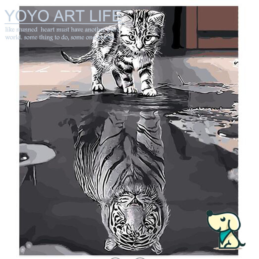 DADA DQ1 สัตว์ 40x50 ซม. ภาพวาดสีน้ํามัน diy ระบายสีตามตัวเลข ph9208 PA4