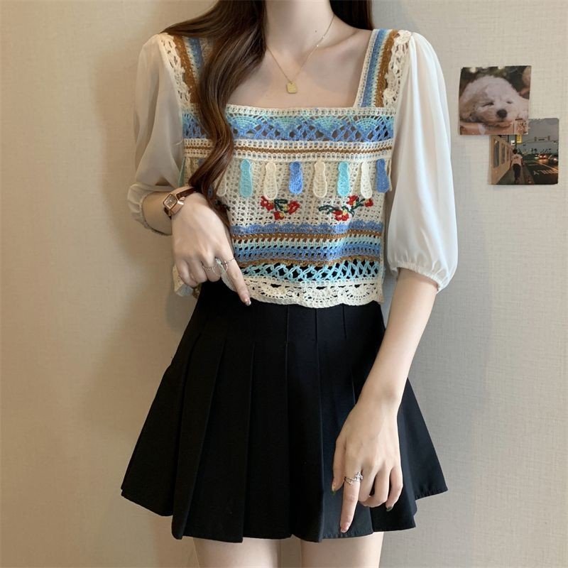 เสื้อยูกาต่าผู้หญิง แบบโบฮีเมียน แขนสั้น ใส่ง่ายสำหรับทุกวัน