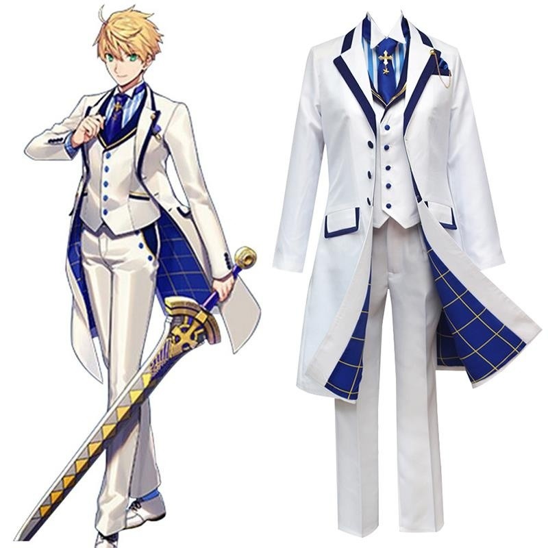 ชุดคอสเพลย์ Arthur Fate/FGO สีขาวแบบวันวาเลนไทน์สำหรับผู้ชาย
