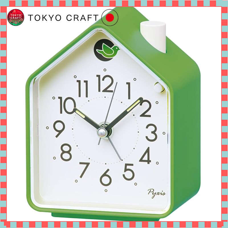 Seiko Clock Alarm Clock Table Clock Analog Green 110×86×63mm PYXIS NR452M