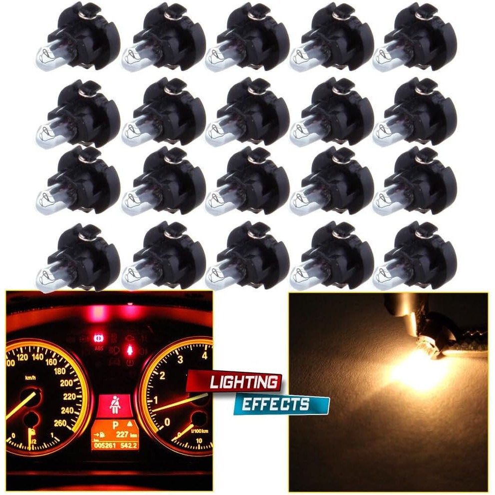 Cciyu 20 Pack Warm White T3 Neo Wedge หลอดฮาโลเจนเปลี่ยน fit สําหรับ A/C Light 12V GGF7