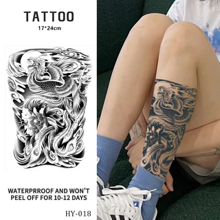 สติ๊กเกอร์รอยสัก Tattoo ขนาด 48x34 cm และ 17x24 cm กันน้ํา ลายtemporary ที่ติดได้นานถึง15วัน
