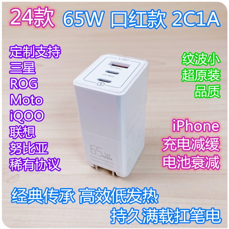 Ultra-Low Grain Wave 65W Gallium Nitride Charger 5A PPS Activated Samsung 45W Blue Ring Ultra-Fast 2